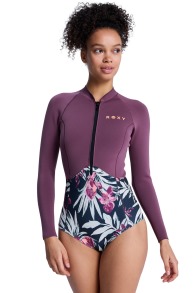 Roxy-Swell Natural 1mm Frontzip Longarm Shorty