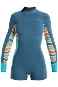 Roxy-Swell Series 2/2 Springsuit Longarm Shorty Backzip Dames Wetsuit