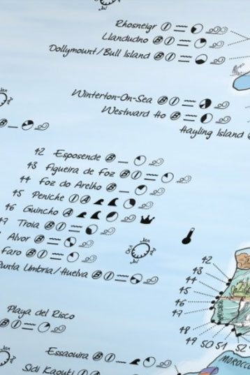 Awesome Maps Kitesurf Map Rewritable Wereldkaart