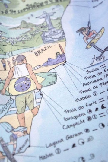 Awesome Maps Kitesurf Map Travel Towel