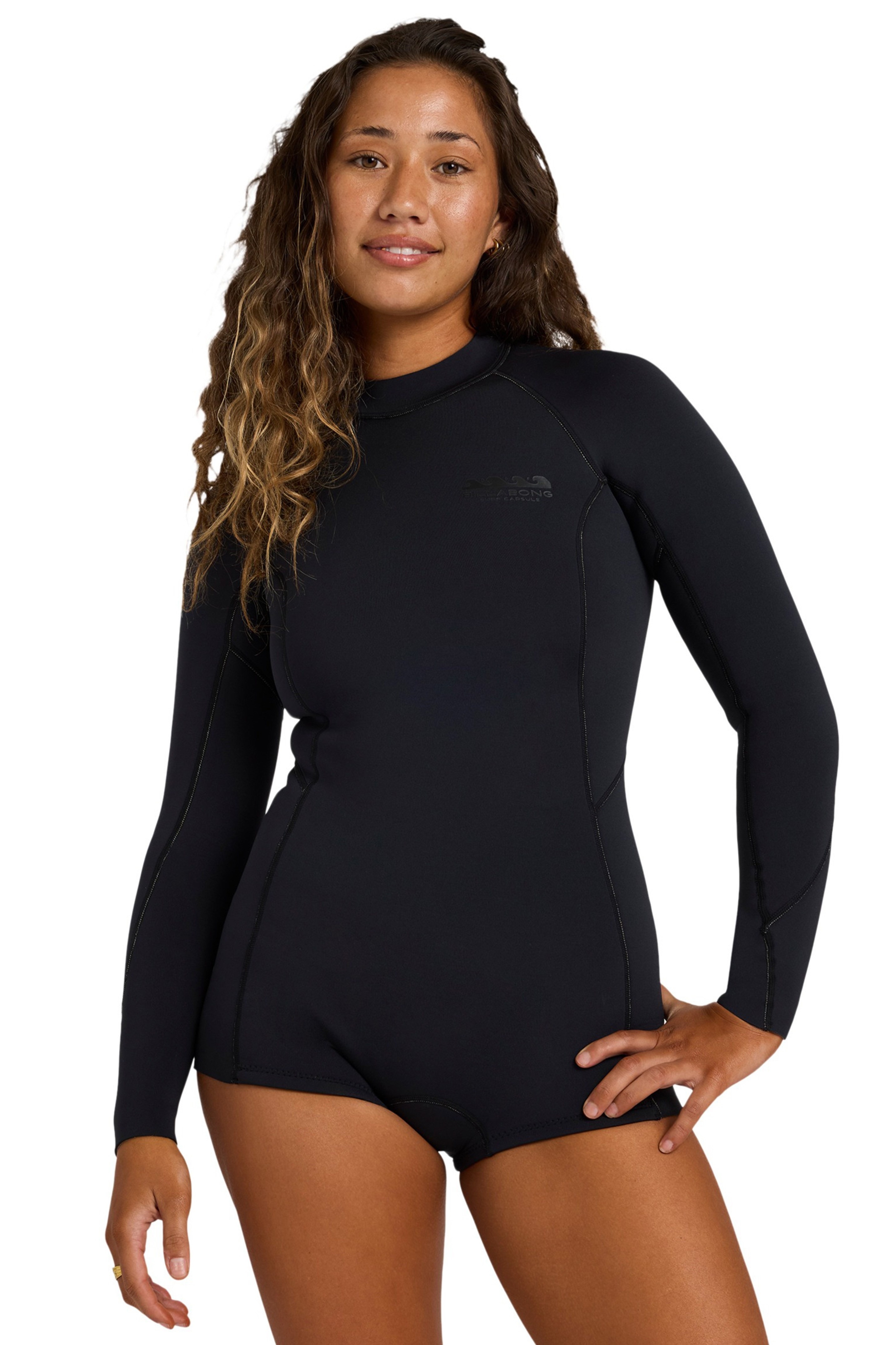 Billabong-Spring Fever 2mm LS Backzip Shorty Dames Wetsuit
